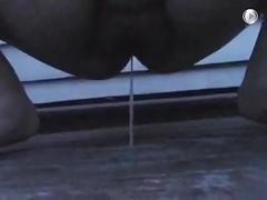 My hairy teen pussy pissing in public outdoors