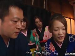 Tarou dared to show his big cock to a ready Asian babe